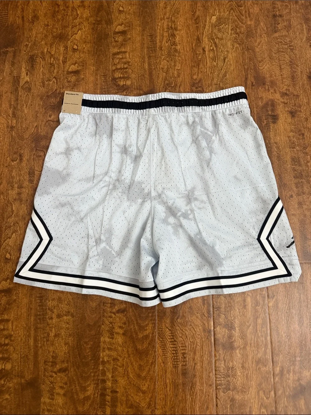 Jordan Men's Light Gray Basketball Shorts with Black Accents